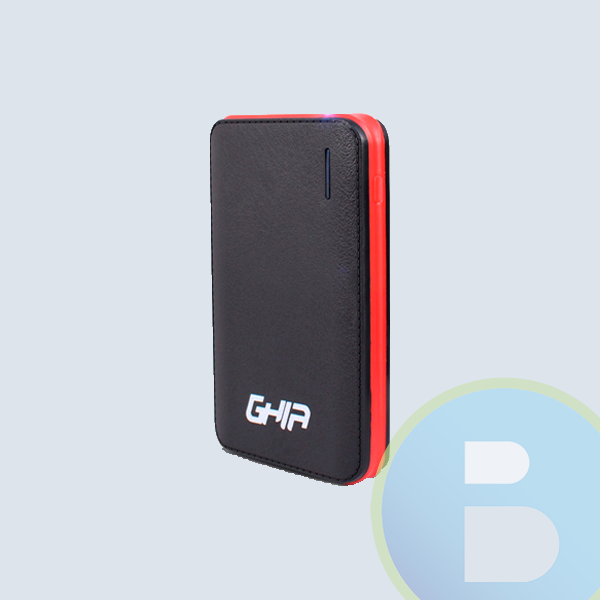 Bateria Portátil GHIA GAC-011, 8000 Mah, USB, Lampara LED, Negro-Rojo