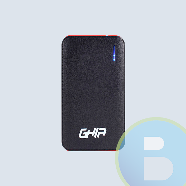 GAC-010 - Bater&iacute;a Port&aacute;til GHIA GAC-010, 4000 Mah, USB, Lampara LED, Negro-Rojo