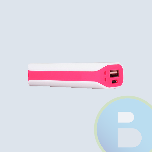 Batería Portatil GHIA, 2000 MAH, 5V, BLANCO/ROSA