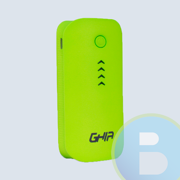 Batería Portátil GHIA GAC-024, 3600 Mah,USB, Lampara LED, Verde