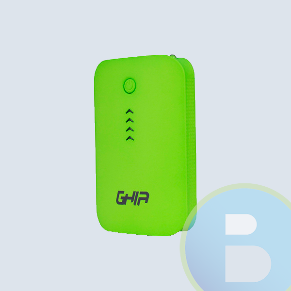 Batería Portátil GHIA GAC-028, 7800 Mah, USB, Lampara LED, Verde