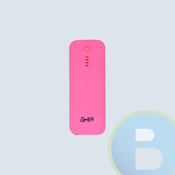 Batería Portátil GHIA GAC-029, 12000 Mah, USB, Lampara LED, Rosa