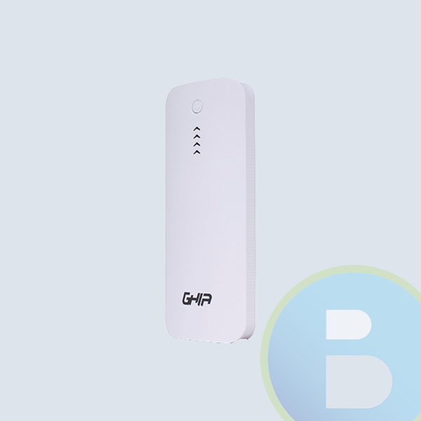 Bateria Portátil GHIA GAC-030, 12000 Mah, USB, Lampara LED, Blanco