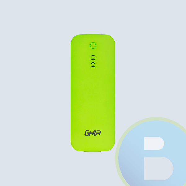 Batería Portátil GHIA GAC-032, 12000 Mah, USB, Lampara LED, Verde