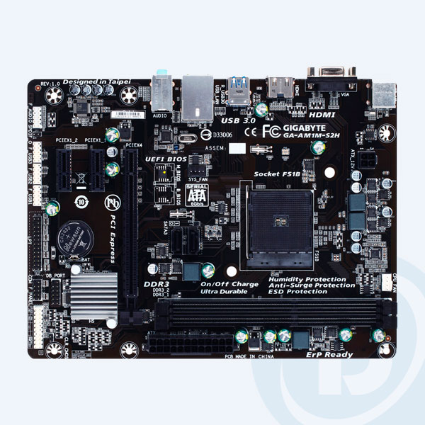 GA-AM1M-S2H - Tarjeta Madre Gigabyte GA-AM1M-S2H, 2xDDR3 1600, AM1, VGA/HDMI