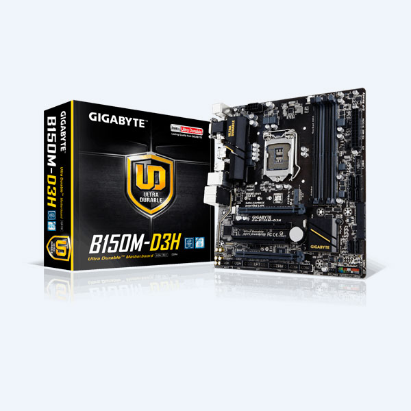 Tarjeta Madre GIGABYTE GA-B150M-D3H, 4x DDR4 DIMM, S-1151