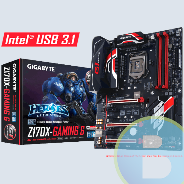 Tarjeta madre Gigabyte GA-Z170X.Gaming-6, DDR4-SDRAM, 64 GB, Intel, LGA1151, ATX