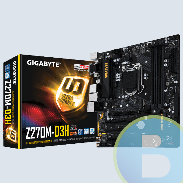 Tarjeta Madre Gigabyte GA-Z270M-D3H, Intel S-1151, 7A. Gen/4XDDR4 2400/VGA/DVI/HDMI/DP/4XUSB3.1/Micro ATX