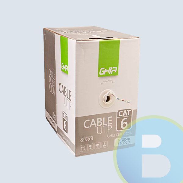 Bobina de Cable Ghia Cat6, UTP 4 Pares, 305 Metros, Gris