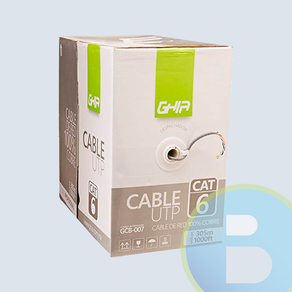 Bobina de Cable Ghia Cat6, Cobre, UTP 4 Pares, 305 Metros, Gris