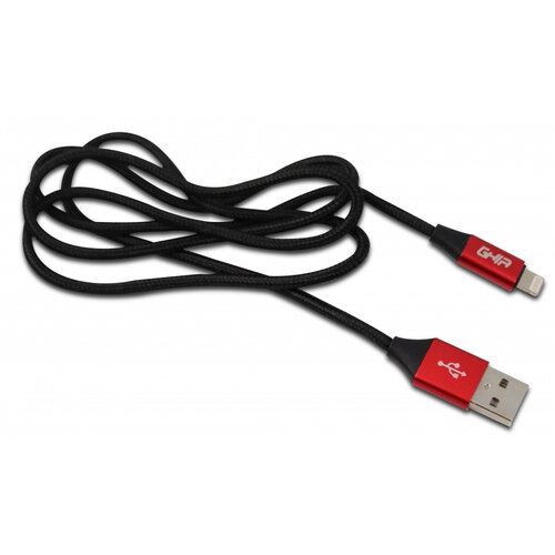 CABLE LIGHTNING GHIA 1.0 MTS USB 2.1 CARGADOR ROJO/NEGRO