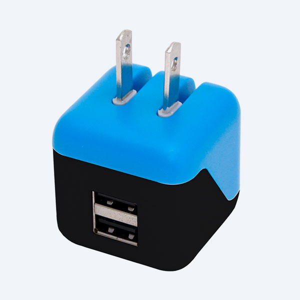 Adaptador de Corriente Universal Ginga Duo, 2 Puertos USB, Azul/Negro