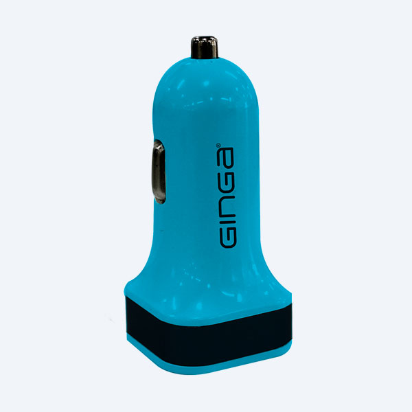 Adaptador de Corriente Para Automovil Ginga  DUO, 2 Puertos USB, Azul