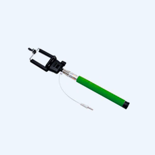 Selfie Stick Ginga, con entrada 3.5, Verde/Negro