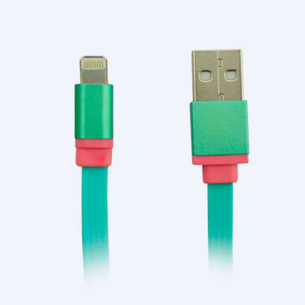 Cable USB Ginga Pop, 1.5 mts, iPhone5-6/USB, Rosa/Acua