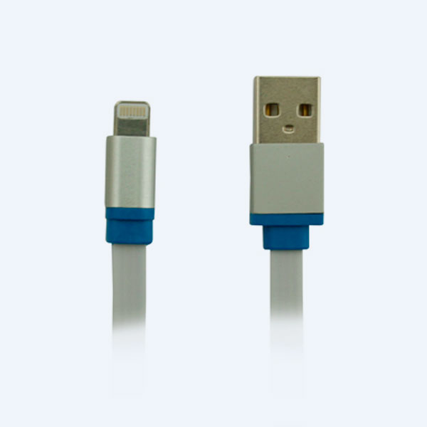 Cable USB Ginga Pop, 1.5 mts, iPhone5-6/USB, Zafiro/Plata