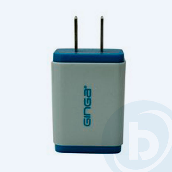 GIN15CUDUO-ZP - Adaptador de Corriente Universal Ginga Duo, 2 Puertos USB, Zafiro/Plata