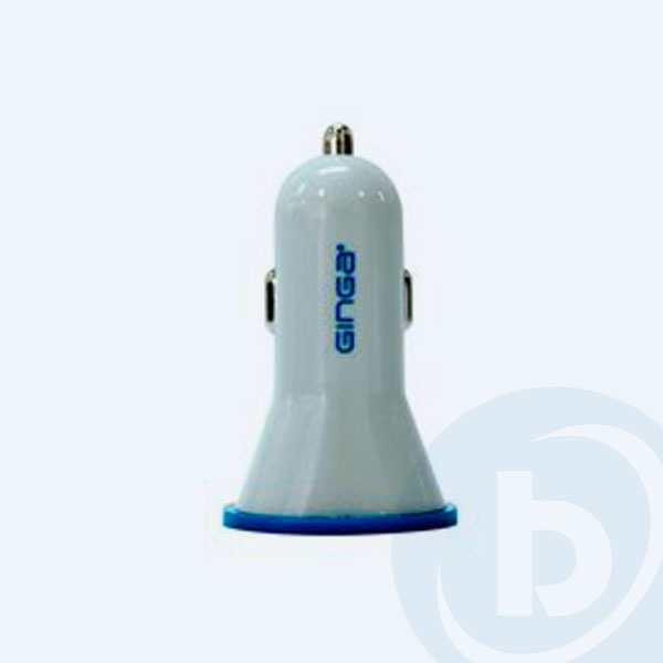 GIN15PCHDUO-ZP - Cargador Para Encendedor de Automovil Ginga Pop, 2 Puertos USB, 12 Volts, Zafiro/Plata