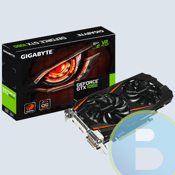 Tarjeta de Video Gigabyte GTX 1060 WindForce, 3GB/DDR5/1556MHZ/192BIT/2 DVI+HDMI+DP