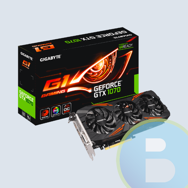 Tarjeta de Video GIGABYTE GTX1070 PCIE X16, 8GB, DDR5, 256BIT, HDMI, DVI