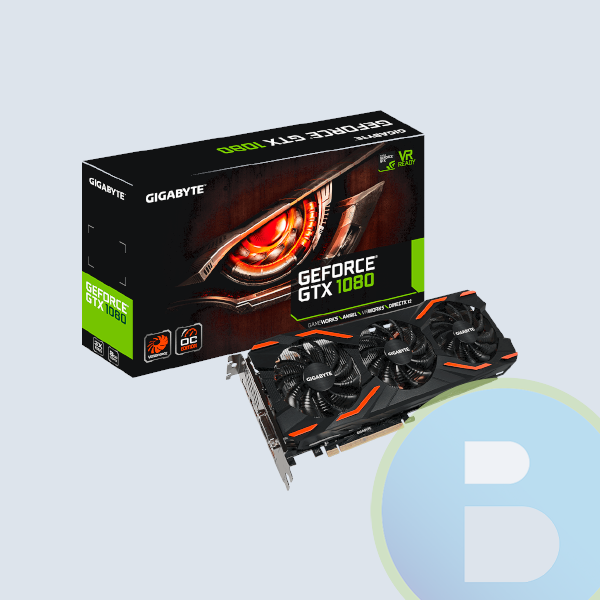 Trajeta de Video Gigabyte PCIE X16 3.0, Nvidia Geforce GTX 1080 /8GB/GDDR5X/1632Mhz/256Bit/DVI+HDMI+3DP/ ATX/Alto Rendimiento