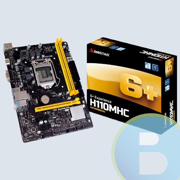 Tarjeta Madre Biostar H110MHC, Intel S-1151, 7A Gen/DDR4 2400/VGA/HDMI/USB3.0/Micro ATX