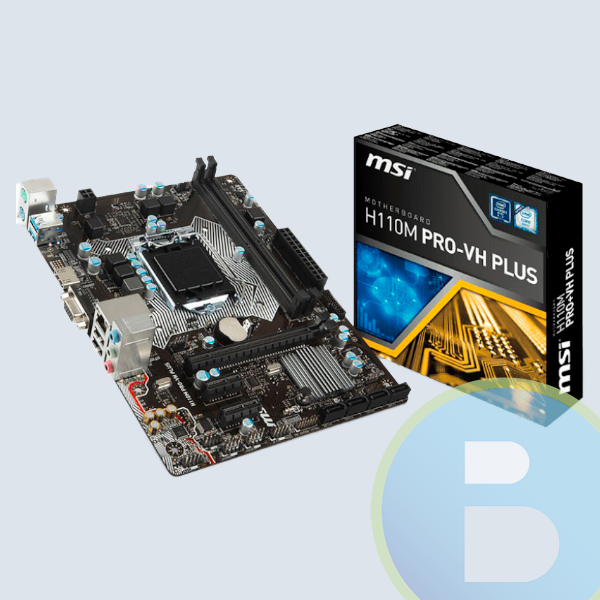 Tarjeta Madre MSI H110M PRO-VH Plus, INTEL S-1151, 2X DDR4 2133Mhz/HDMI/VGA/USB 3.1/Micro ATX/6a-7a Gen