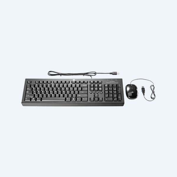 Combo Cableado HP Essential, Teclado en Español / Mouse, USB, Negro