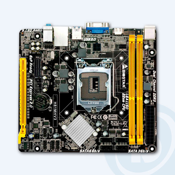 H81MHV3 - Tarjeta Madre Biostar H81MHC, 2XDDR3, 1 x PCI-E x16 2.0
