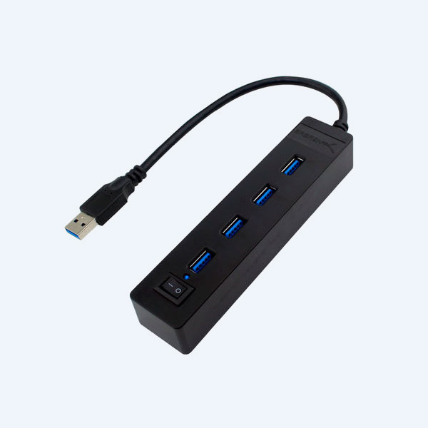 Hub Usb Sabrent, 4 Puertos, con Interruptor, Negro