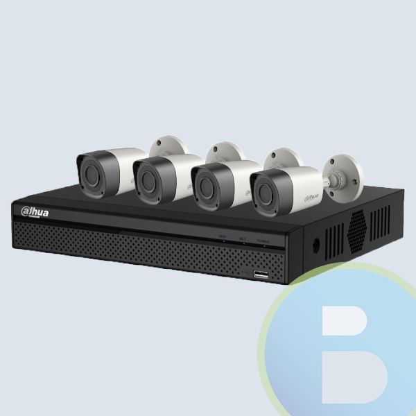 Dahua Kit de Vigilancia de 4 Cámaras Bullet, 2MP y 4 Canales, Alámbrico, con Grabadora DVR, 1920 x1080