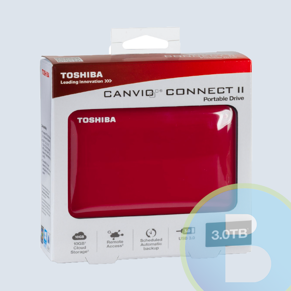 HDTC830XR3C1 - Disco Duro Externo TOSHIBA HDTC830XR3C1, 3TB, 2.5", USB 3.0, Rojo