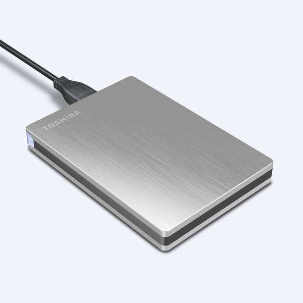 Disco Duro Externo Portable Toshiba Canvio Slim II , 1TB, 2.5'', USB 3.0,  Plata