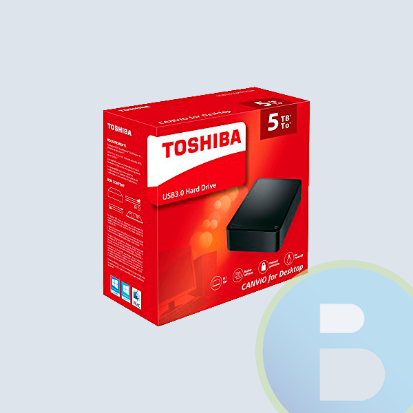 Disco Duro Externo TOSHIBA, 5TB, USB 3.0, Negro