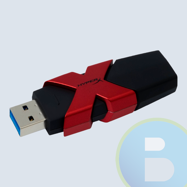 Memoria USB Kingston HyperX Savage, 64GB, USB 3.0/3.1, Lectura 350 MB/s, Escritura 250 MB/s, Negro/Rojo
