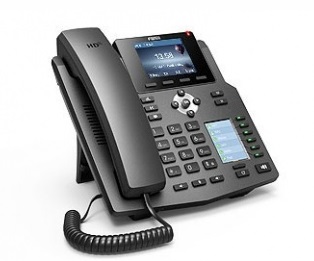 Fanvil Teléfono IP con 2 Pantallas X4, 4 Lineas, 6 Teclas Programables, Negro