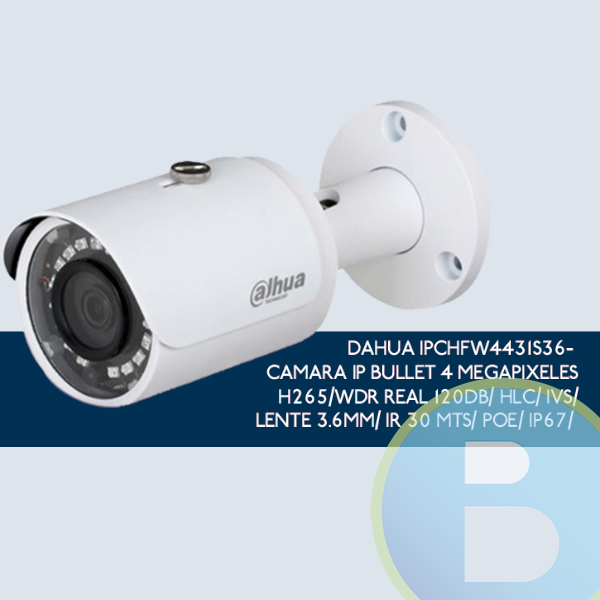 Cámara de vigilancia IP Dahua, Tipo Bullet, Día/Noche