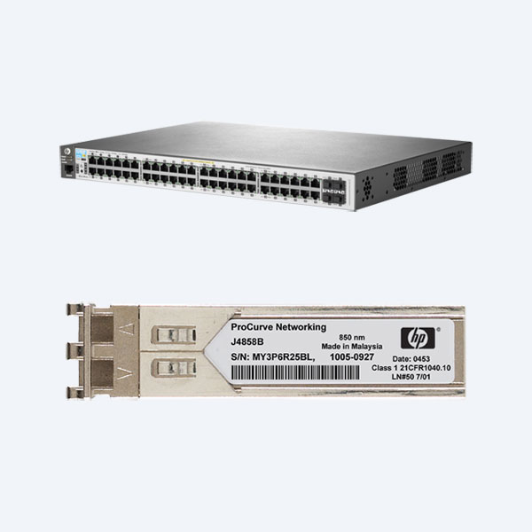 Switch HP Enterprise 2530-48G, 48 puertos, 10/100/1000, PoE +   Transceptor HP X121 1 G SFP, LC SX
