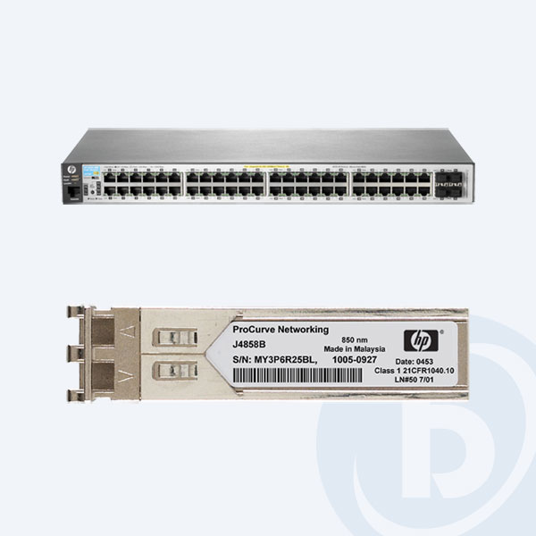 J9772A + J4858C - Switch HP Enterprise 2530-48G, 48 puertos, 10/100/1000, PoE +   Transceptor HP X121 1 G SFP, LC SX