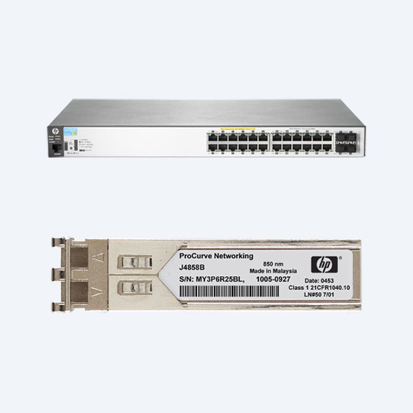 Switch HP Enterprise 2530-24G, 24 Puertos, 10/100Mbps,  PoE + Transceptor HP X121 1 G SFP, LC SX