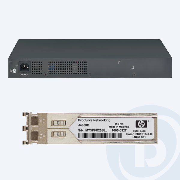 JG924A + J4858C - Switch HP Enterprise 1920-24G, 24puertos 10/100/1000 Mbps, 4 SFP, QoS, LifeTime + Transceptor HP X121 1 G SFP, LC SX