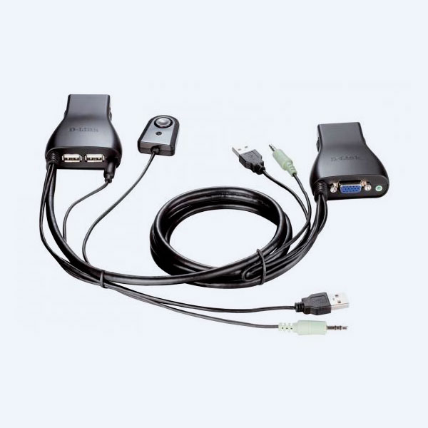 Switch KVM D-Link KVM-222, 2 Puertos, USB/VGA
