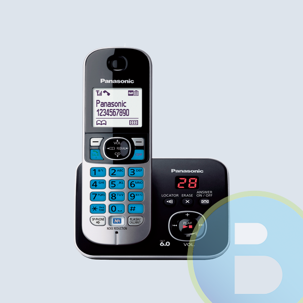 Panasonic Teléfono Inalámbrico DECT KX-TG6821MEB, Altavoz, 1 Auricular, Blanco