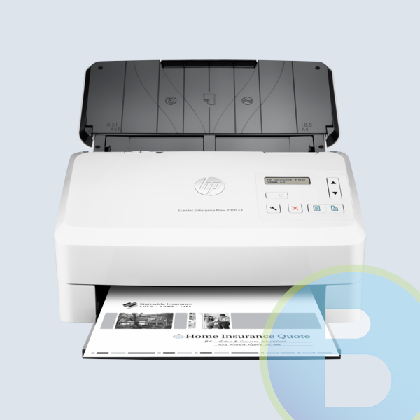 L2757A#BGJ - Escaner HP FLOW 7000 S3, 7500 P&aacute;ginas, 600 dpi, USB 2.0, USB 3.0, WiFi.