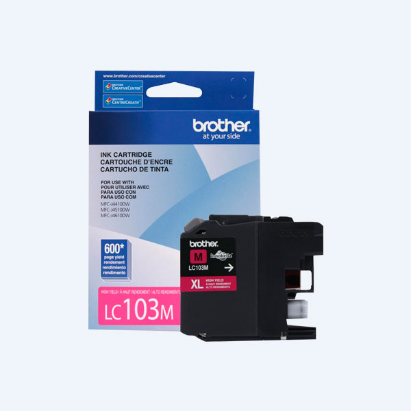Cartucho Brother LC103M, Magenta, 600 Páginas, Alto Rendimiento, para Impresoras DCP-J152W/MFC-J245/MFC-J285DW