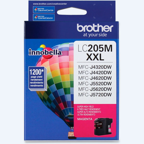 Cartucho Brother LC205M, Magenta, Alto Rendimiento