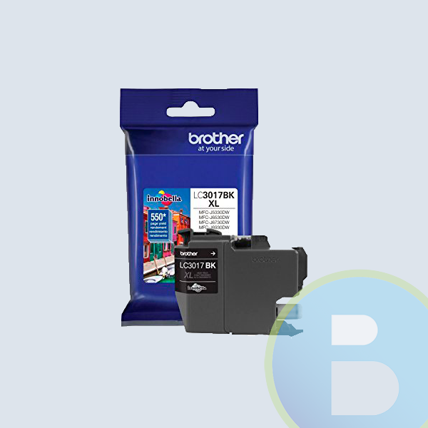 Cartucho Brother LC3017BK, 550 Paginas, Negro