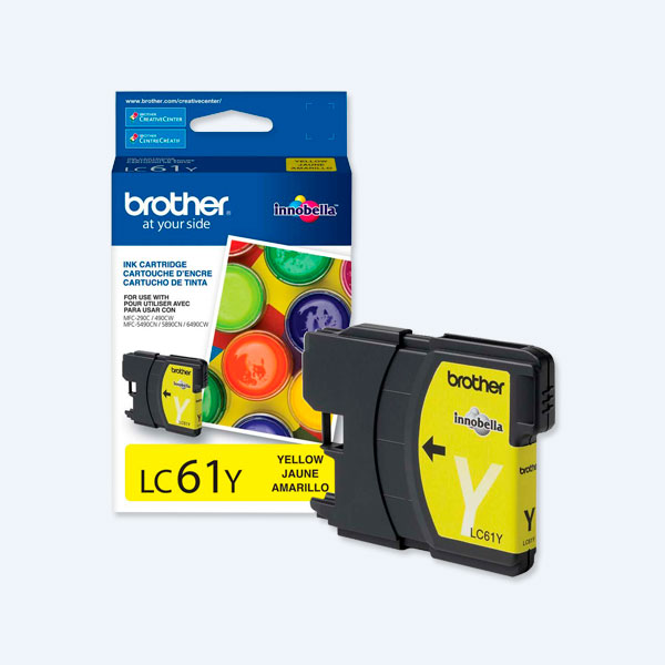 Cartucho Brother LC61Y, Amarillo, 325pags