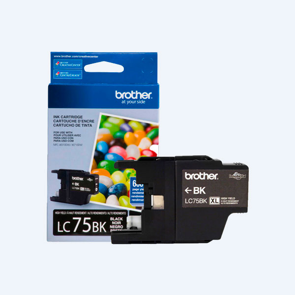 Cartucho Brother 75 Negro, P/MFCJ6510DW, MFCJ6710DW, 600pags