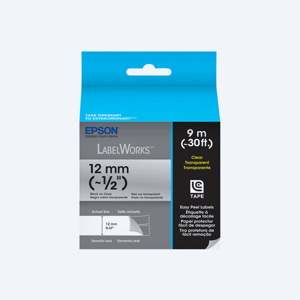 Cinta Epson LabelWorks, Negro/Transparente